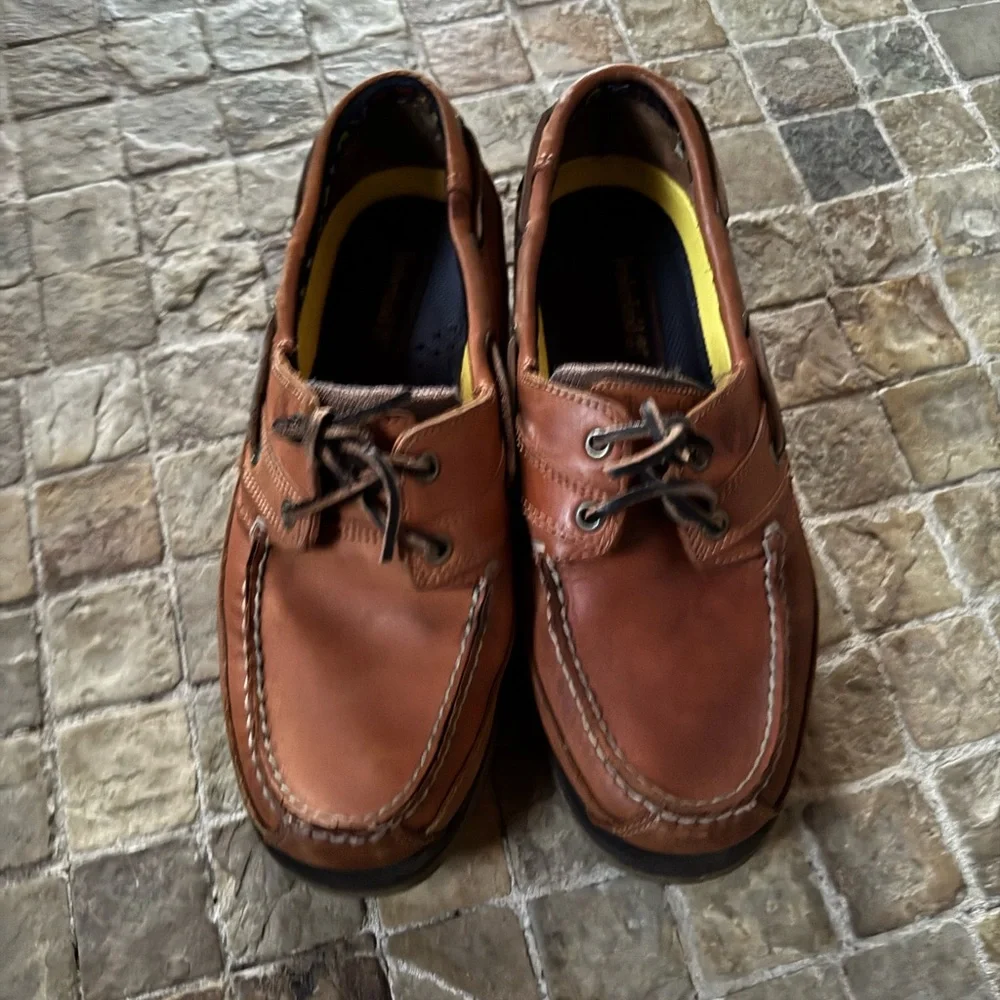 Timberlands Men's Brown Leather Boat Shoes